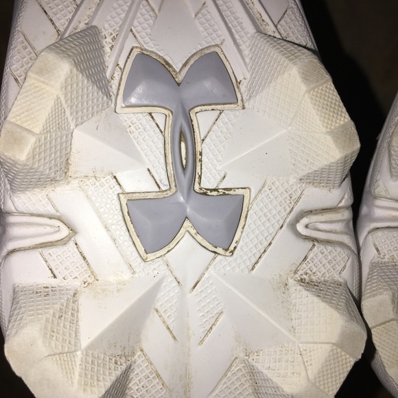 UA Leadoff Low RM Cleats White Silver Men Sz 9.5 - Picture 16 of 16